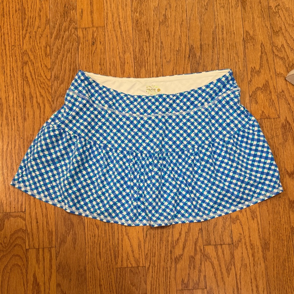 Lilly Pulitzer Blue and White Gingham Skort